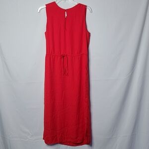 NWOT Charles Henry keyhole midi sleeveless red dress sz XS
